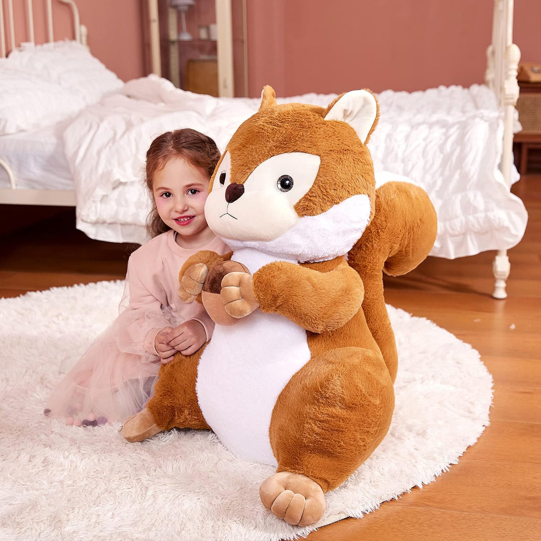 IKASA Gross Eichhörnchen Kuscheltier Riesen Stofftier,60cm Gross Plüschtier Riesige Plüsch Spielzeug