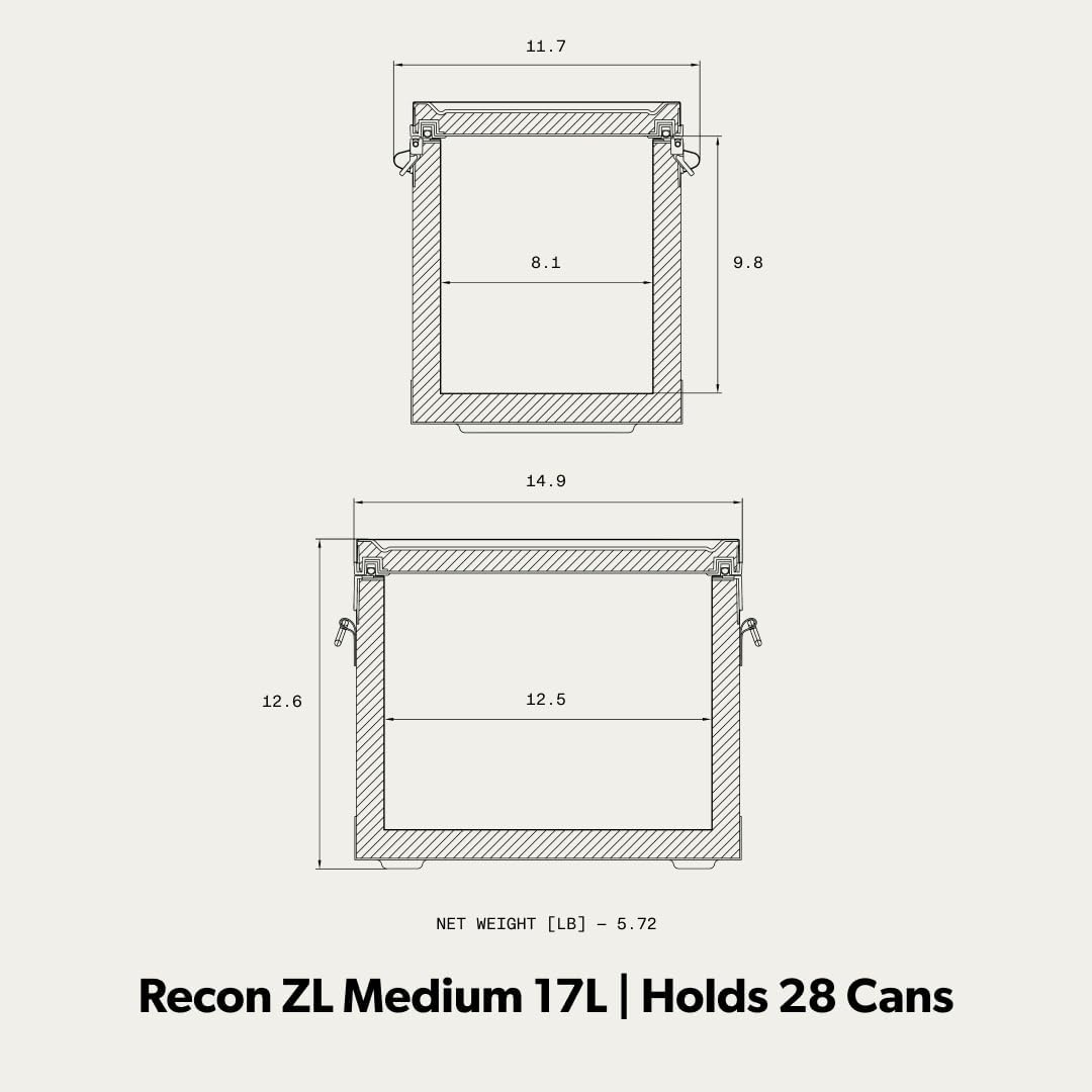 Dometic Recon Soft Sided ZL Cooler Grau 17 Liter, Grau 17 Liter