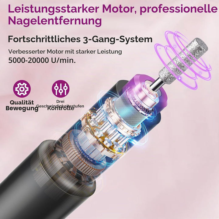 Halmai Elektrischer Nagelbohrer – Professioneller, verbesserter kabelloser Nagelbohrer für Nagel-Ent