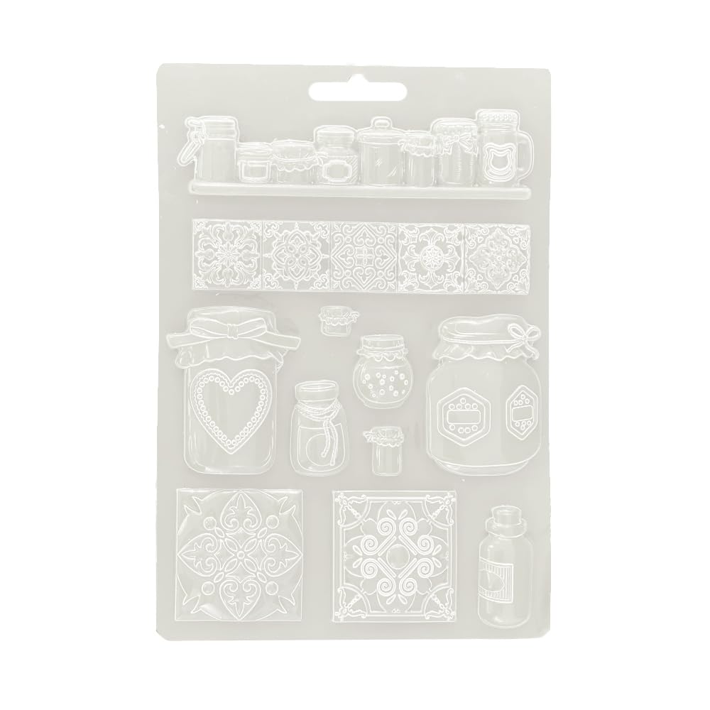 Stamperia K3PTA5665 Soft Mould A5, Black-White, 14, 8 x 21 x 1,1 cm Soft Mould A5 - Pots 14, 8 x 21