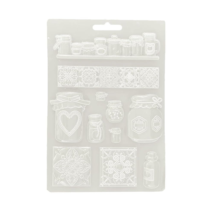 Stamperia K3PTA5665 Soft Mould A5, Black-White, 14, 8 x 21 x 1,1 cm Soft Mould A5 - Pots 14, 8 x 21