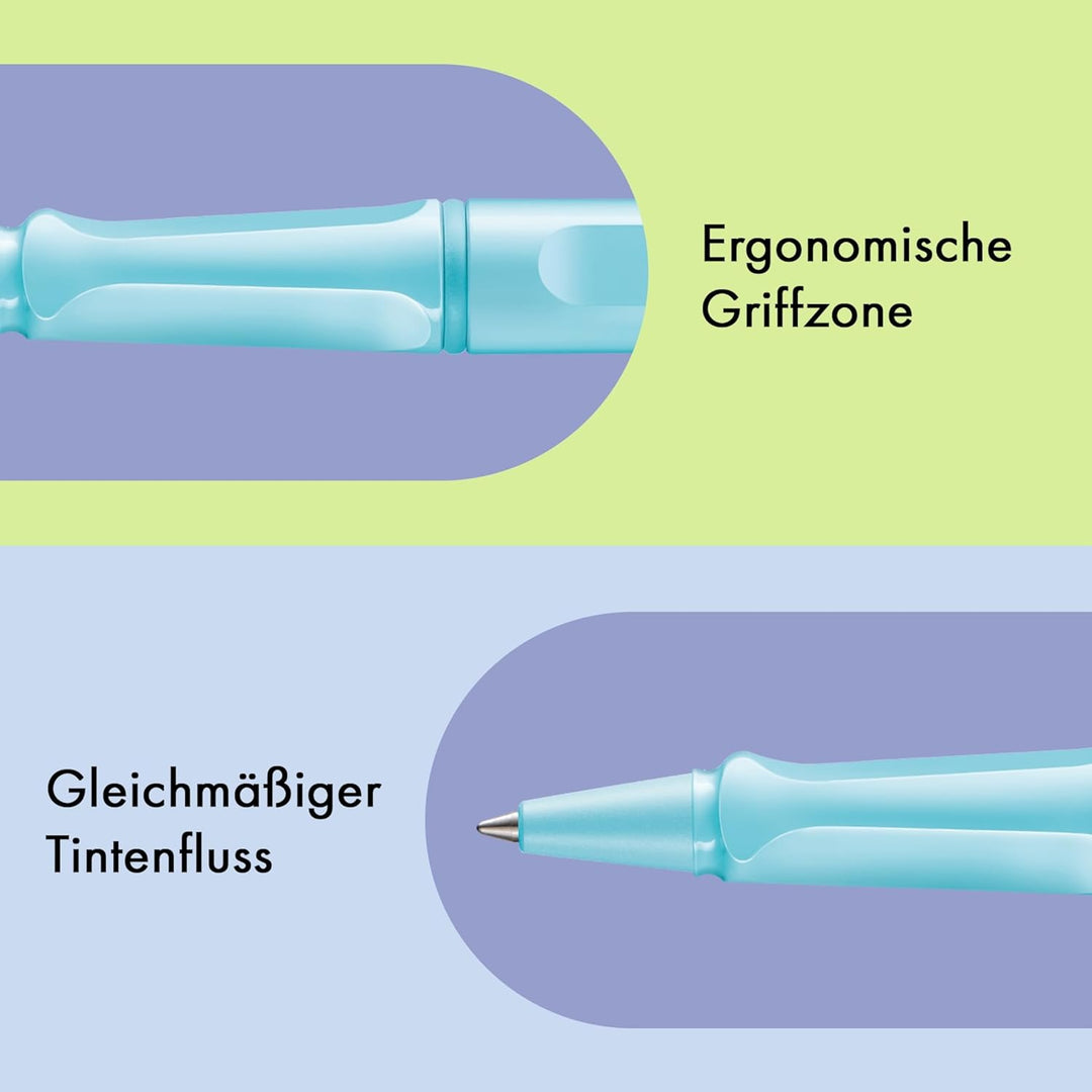 Lamy safari aquasky Tintenroller – zeitlos klassischer Stift mit ergonomischem Griff & Strichbreite