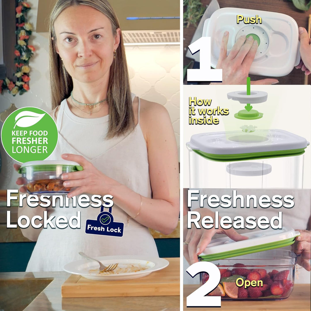 FOSA BARCELONA MIDI-STARTER-SET 3-teilig - BC30020 – Smarte Vakuum-Lebensmittelaufbewahrung – Vakuum