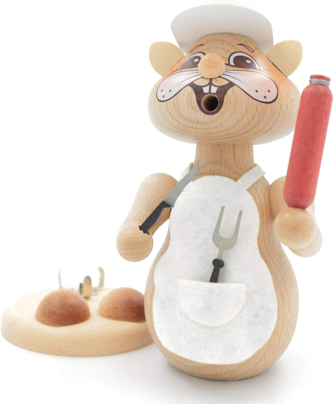 Kuhnert - Erzgebirgische Holzkunst Räuchermann Räucherfigur Hamster 20cm - Fleischer, Fleischer