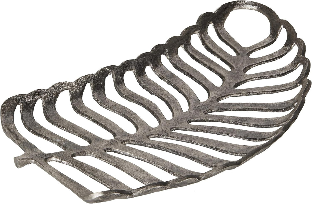 Dekoschale Aluminium Monstera Blätter 2er Set Schmuck Tablett in Silber Amnisos
