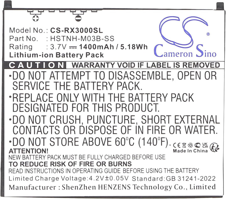 CS-RX3000SL Akku 1400mAh Kompatibel mit [HP] iPAQ hx2000, iPAQ hx2100, hx2110, hx2115, hx2190, hx219