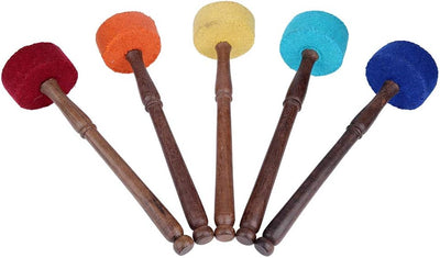 Tibetische Klangschale Stürmer Mallet Hand Made Hartholz Filz Mallet Stick Buddhismus Anlage(Gelb),