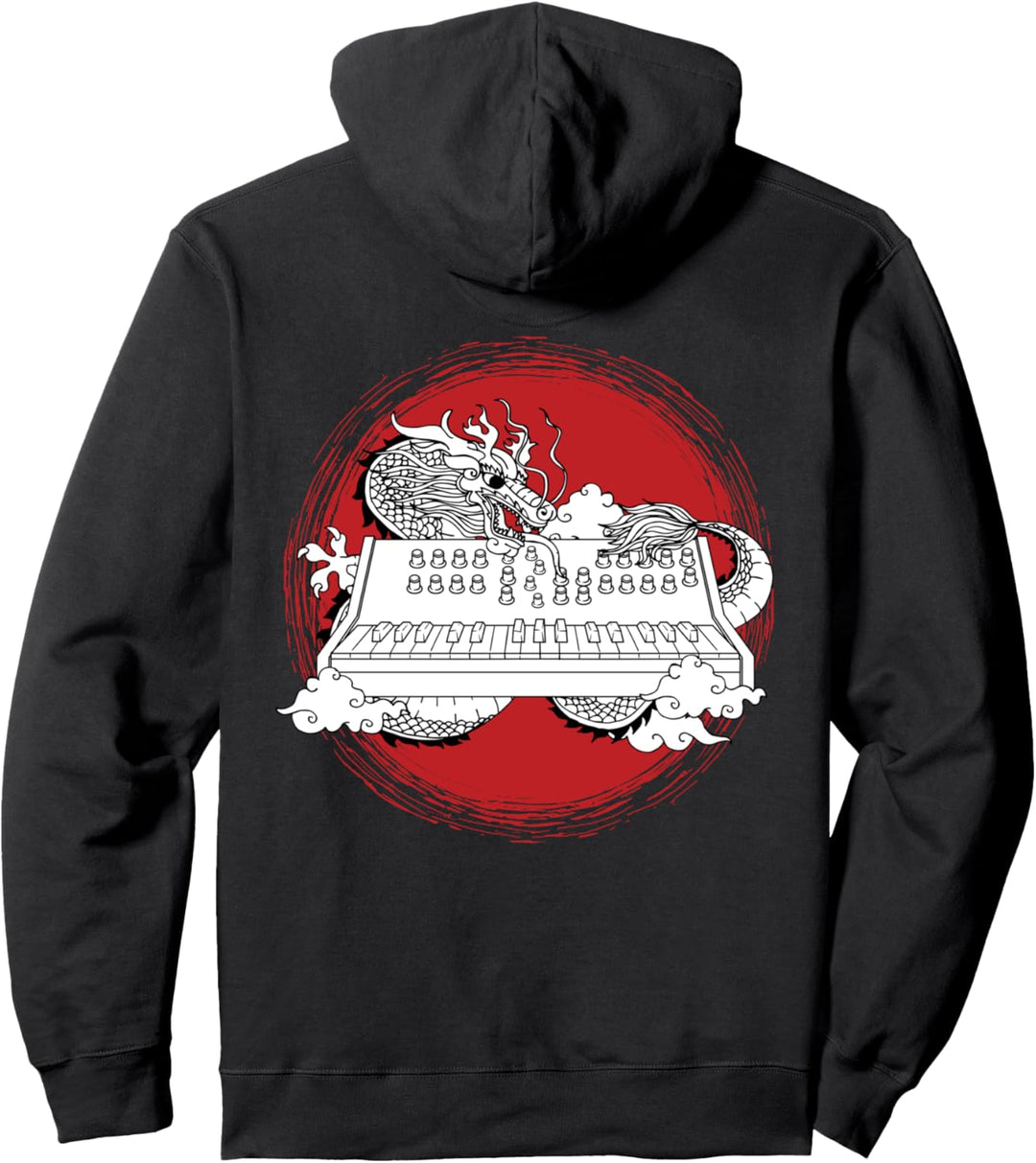 Synthesizer Keyboard Musikproduzent Chinesischer Drache Pullover Hoodie