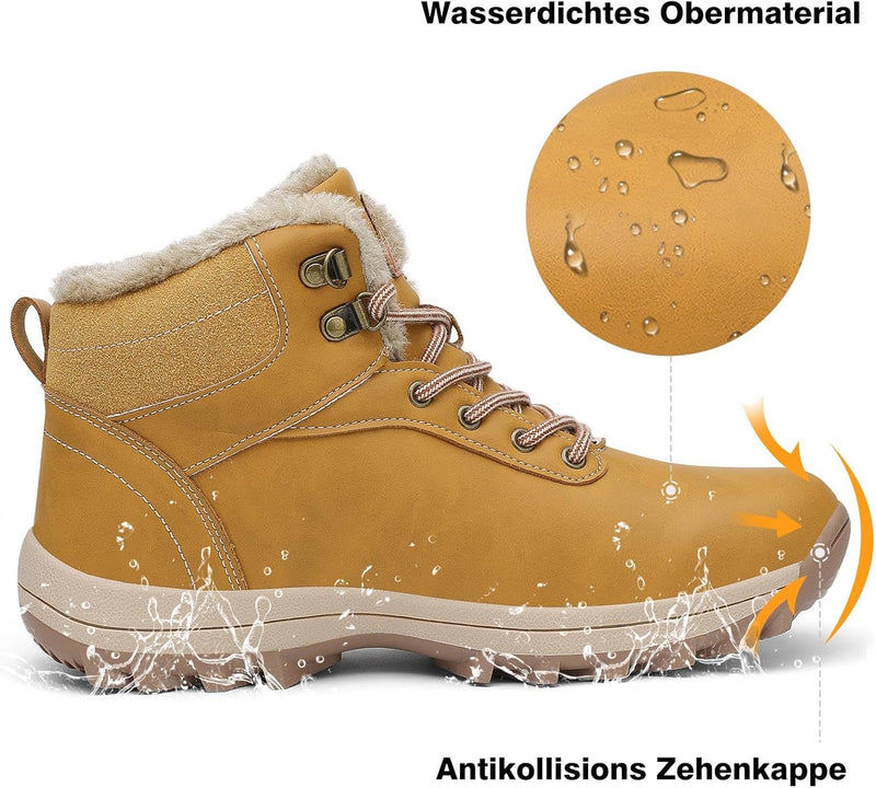 Mishansha Winterschuhe Warme Gefütterte Herren Damen Winterstiefel Wasserdicht Trekkingschuhe Wander