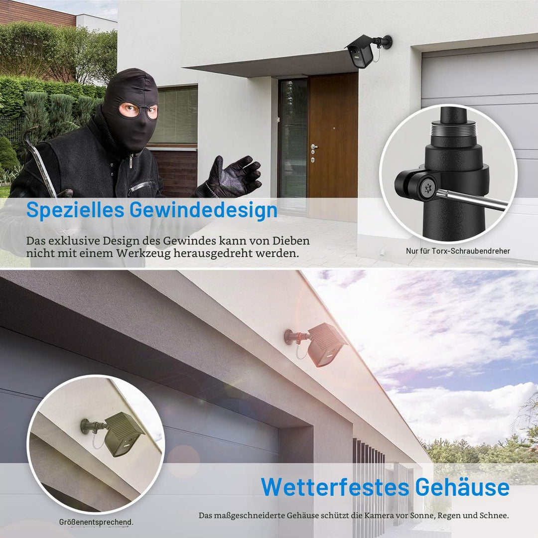 HOLACA Halterung Kompatibel mit eufyCam 2C/2C Pro (Kamera Nicht enthalten), ABS Hülle + Metall-Wandh