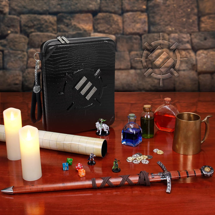 ENHANCE RPG-Organizer-Tasche – DND-Ordner mit integriertem Zeichenblatthalter und löschbarem Anreiss