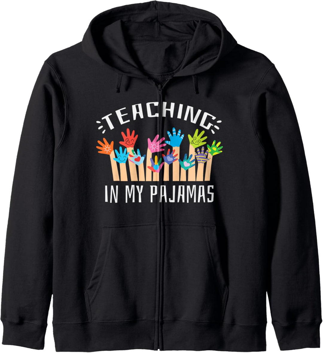 I Go To School In My Pajamas Home School Online Virtual Kapuzenjacke