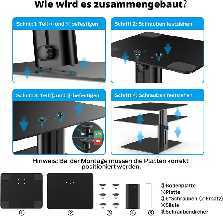 BoYata Monitorständer, Höhenverstellbar Metallisch Schreibtischständer PC Bildschirm Ständer, Organi