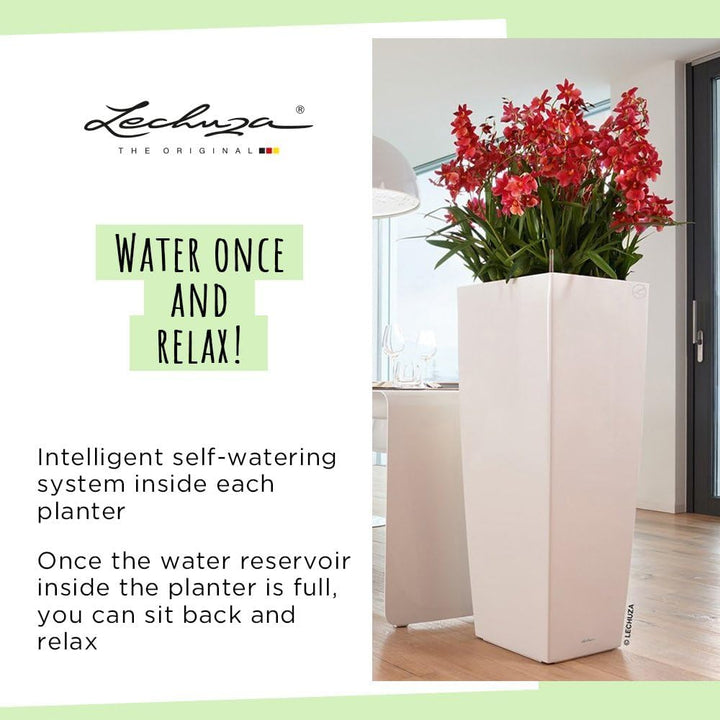 LECHUZA CUBICO Premium 40 schwarz hochglanz 18196 39.5x39.5x75.5 cm Schwarz Hochglanz, 39.5x39.5x75.