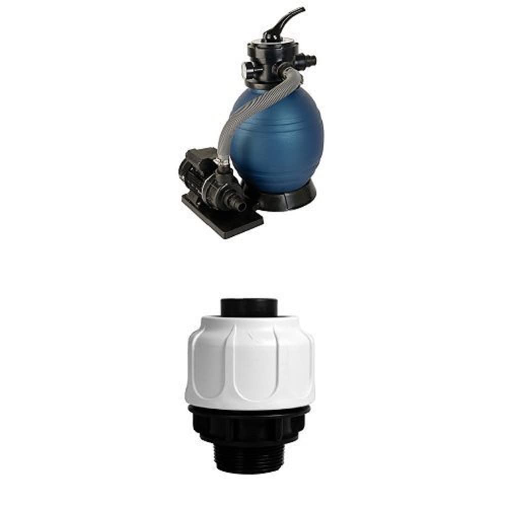 T.I.P. Schwimmbad Filter Set Sandfilteranlage SPF 180 + Schlauchanschluss 1 1/2 Zoll AG für 38 mm Sc