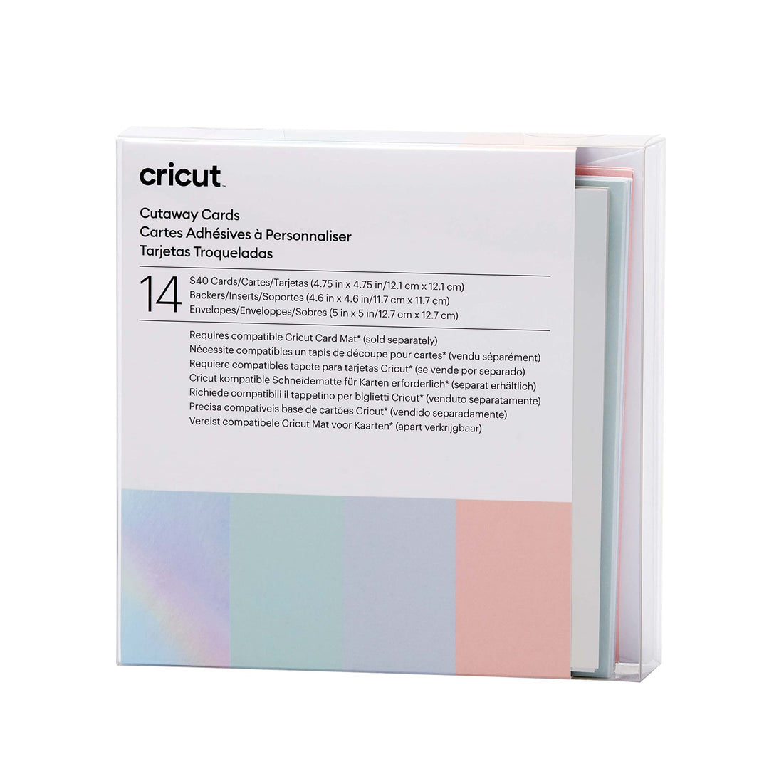 Cricut Cutaway -Karten | Pastell | 12,1 cm x 12,1 cm (Cricut -Grösse S40) | 14-Pack | Zur Verwendung