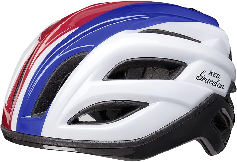 KED Gravelon Tricolore Fahrrad Helm weiss/rot/blau 2022 L (58-61cm), L (58-61cm)