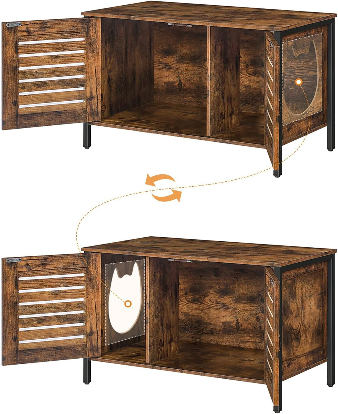 HOOBRO Katzenhaus, Katzenschrank für Katzentoilette, Katzenklo Schrank, Katzenhaus Katzen-Möbel mit