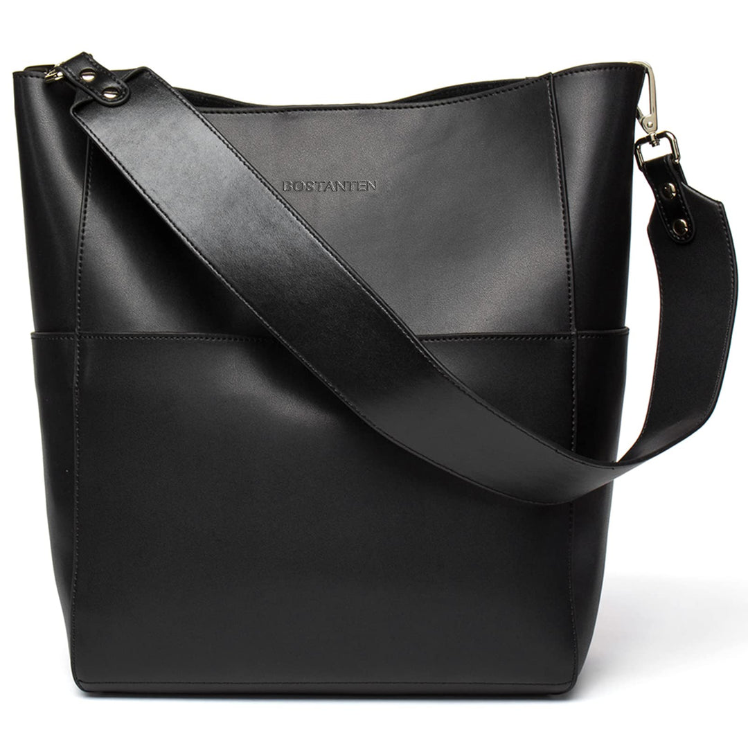 BOSTANTEN Leder Damen Handtasche Schultertasche Umhängetasche Designer Tasche Gross 1-a-schwarz, 1-a