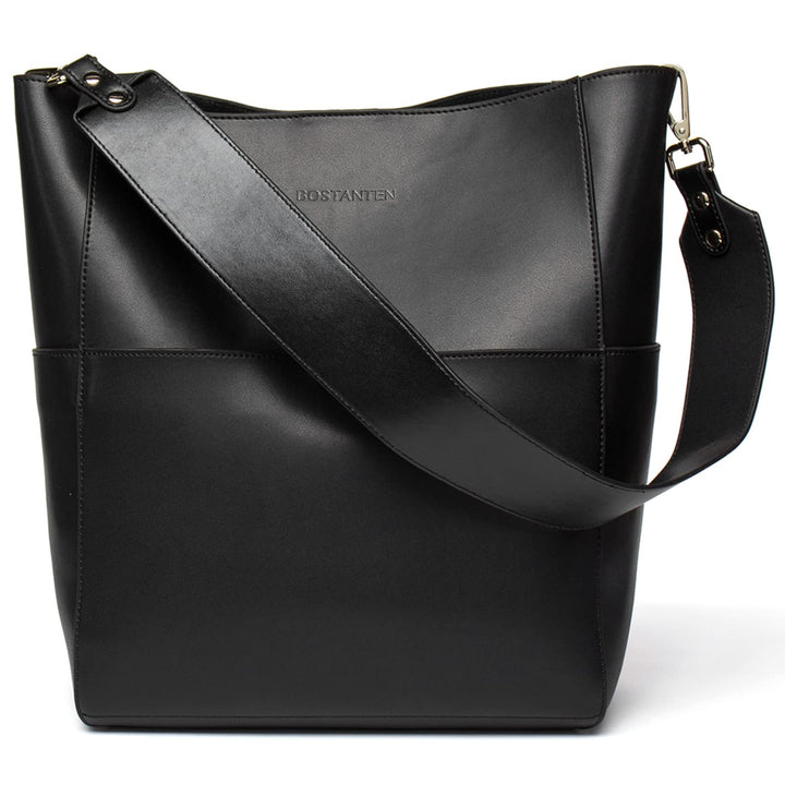 BOSTANTEN Leder Damen Handtasche Schultertasche Umhängetasche Designer Tasche Gross 1-a-schwarz, 1-a
