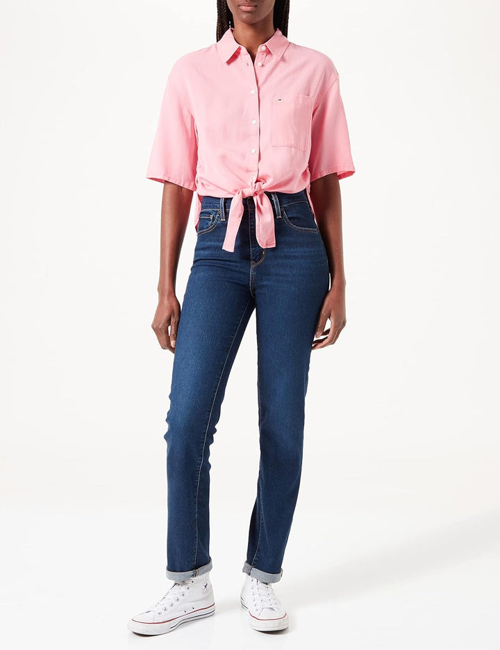 Tommy Hilfiger Damen Tjw Schnürung vorne Hemd, Fresh Pink, XS