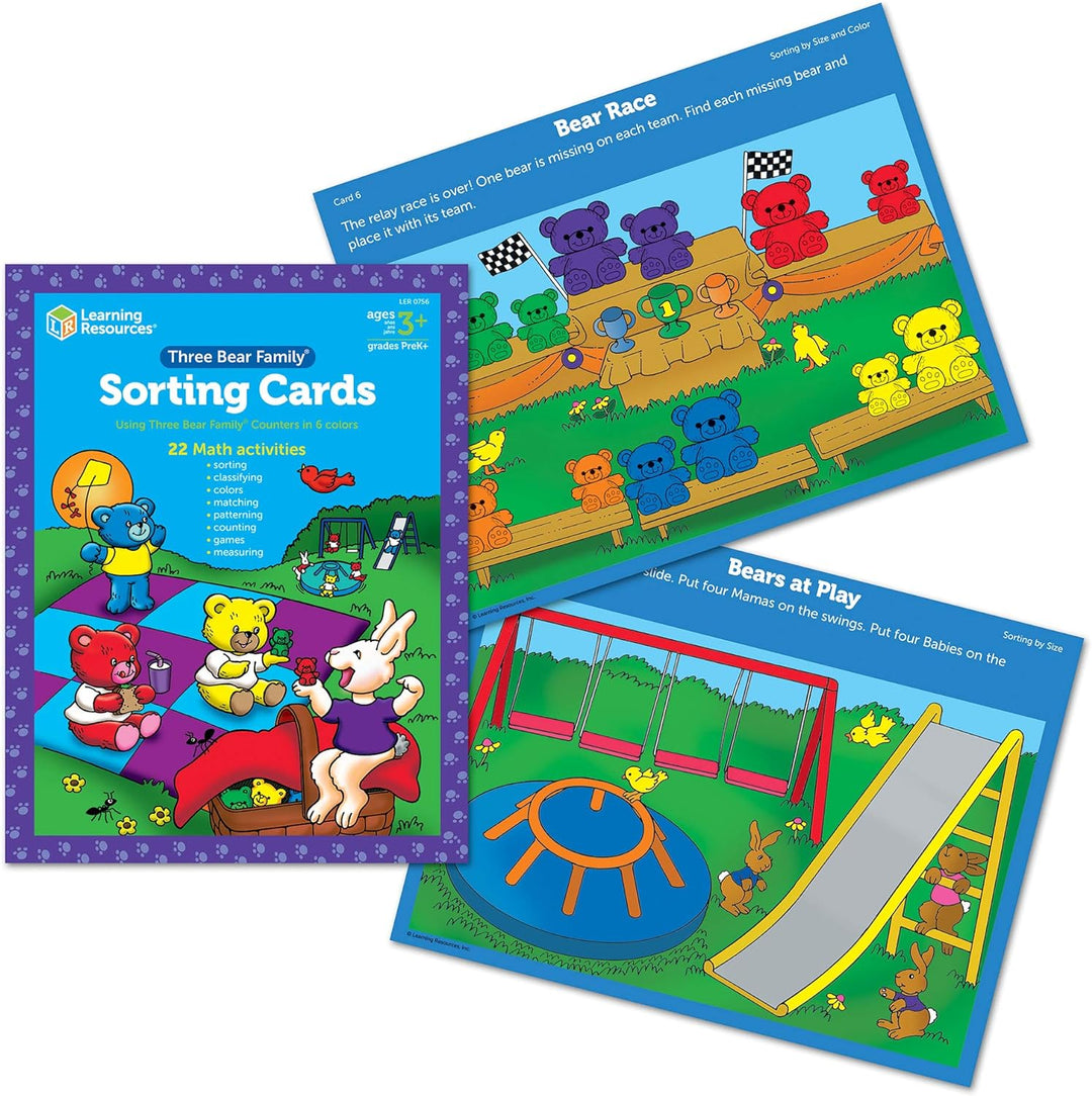 Learning Resources Dreiköpfige Bärenfamilie – Spielset zum Sortieren, Muster legen u. Spielen