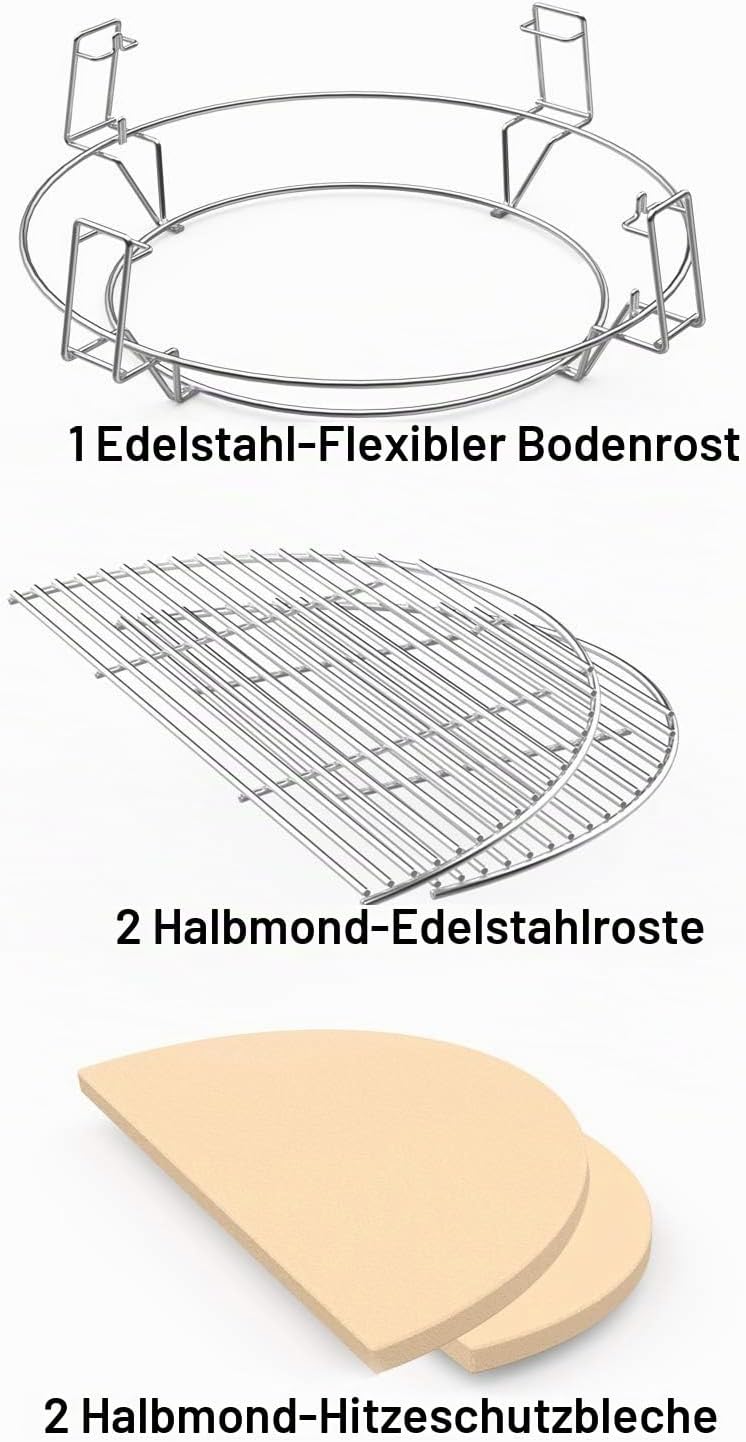 Onlyfire Grillrost Kochsystem für Weber 57 cm Kugel-Holzkohlegrill, Grill zubehör für Low & Slow Coo