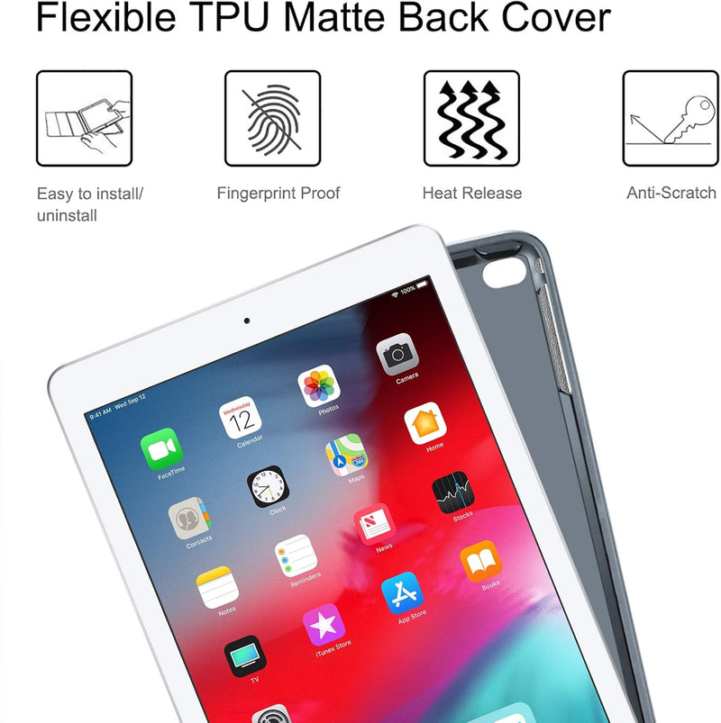 Fintie Tastatur Hülle für iPad 9.7 2018 (6. Generation), Soft TPU Rückseite Gehäuse Keyboard Case mi