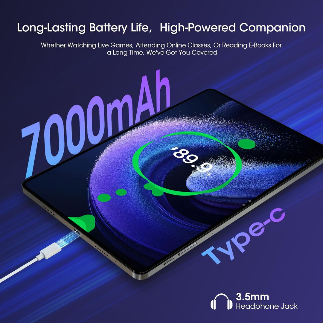 CWOWDEFU Tablet 11 Zoll Android 14,FHD+incell Display,12GB+128GB(1TB TF) Gaming, Octa-Core,7000mAh/1
