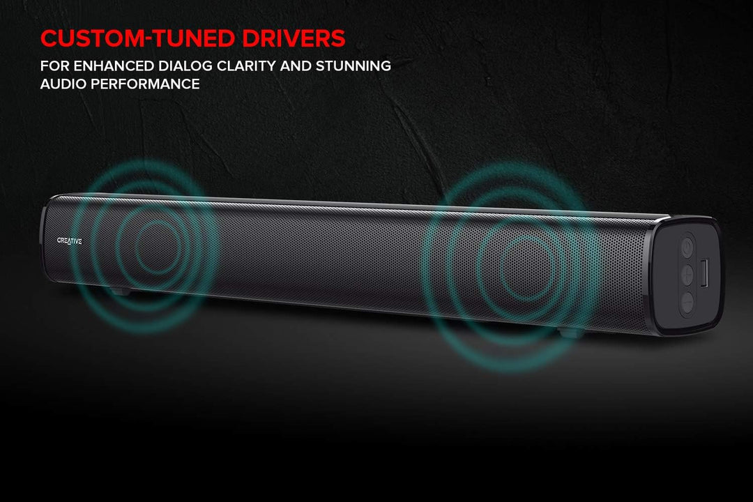 CREATIVE Stage 2.1 Kanal Soundbar mit Subwoofer für TV, Computer und Ultrawidebildschirme, Bluetooth