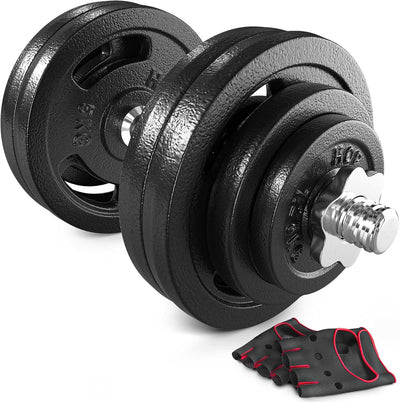 Hop-Sport Guss Kurzhanteln Hantel Set Hanteln 10kg 15kg 20kg 30kg 40kg 60 kg Gewichte 1 x 30 kg, 1 x