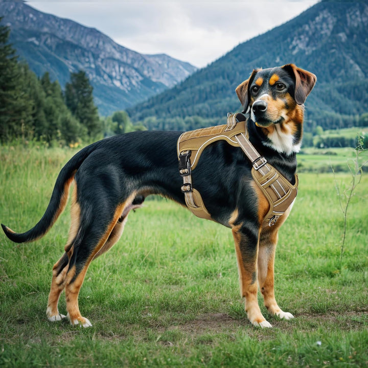 HEELE Hundegeschirr, Metall Taktisches Geschirr, Taktische Hundeweste, Service Hundegeschirr, MOLLE