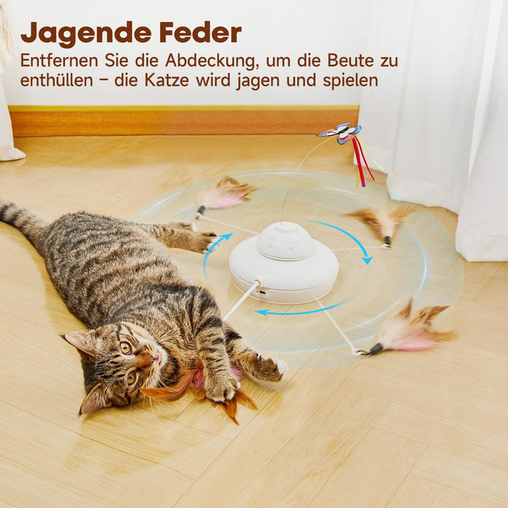 Potaroma Katzenspielzeug Selbstbeschäftigung, wiederaufladbar Elektrisch 3-in-1 Versteckspiel Kätzch