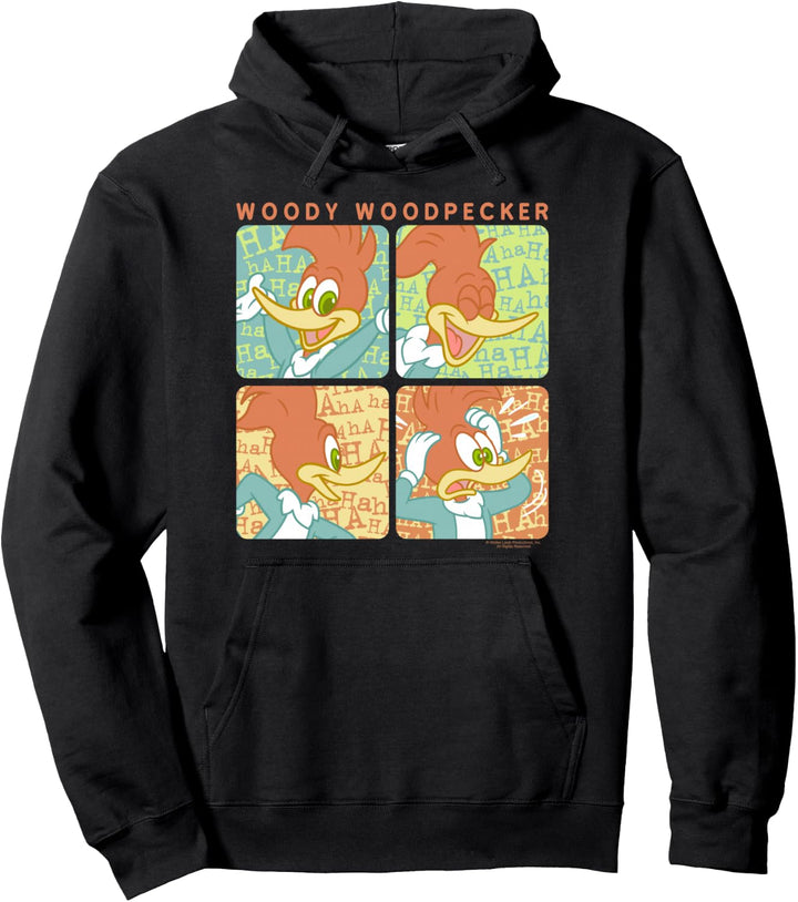 Woody Woodpecker Laughing Panel Poster Pullover Hoodie