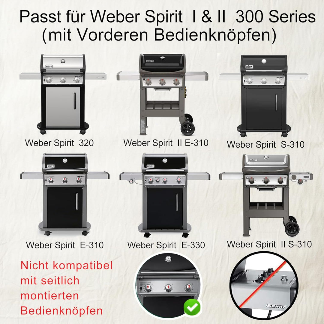 7636 Flavorizer Bars für Weber Spirit 300 Grill, 38,8CM Aromaschienen für Weber Spirit E310 E320 E33