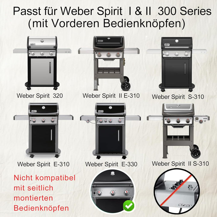 7636 Flavorizer Bars für Weber Spirit 300 Grill, 38,8CM Aromaschienen für Weber Spirit E310 E320 E33