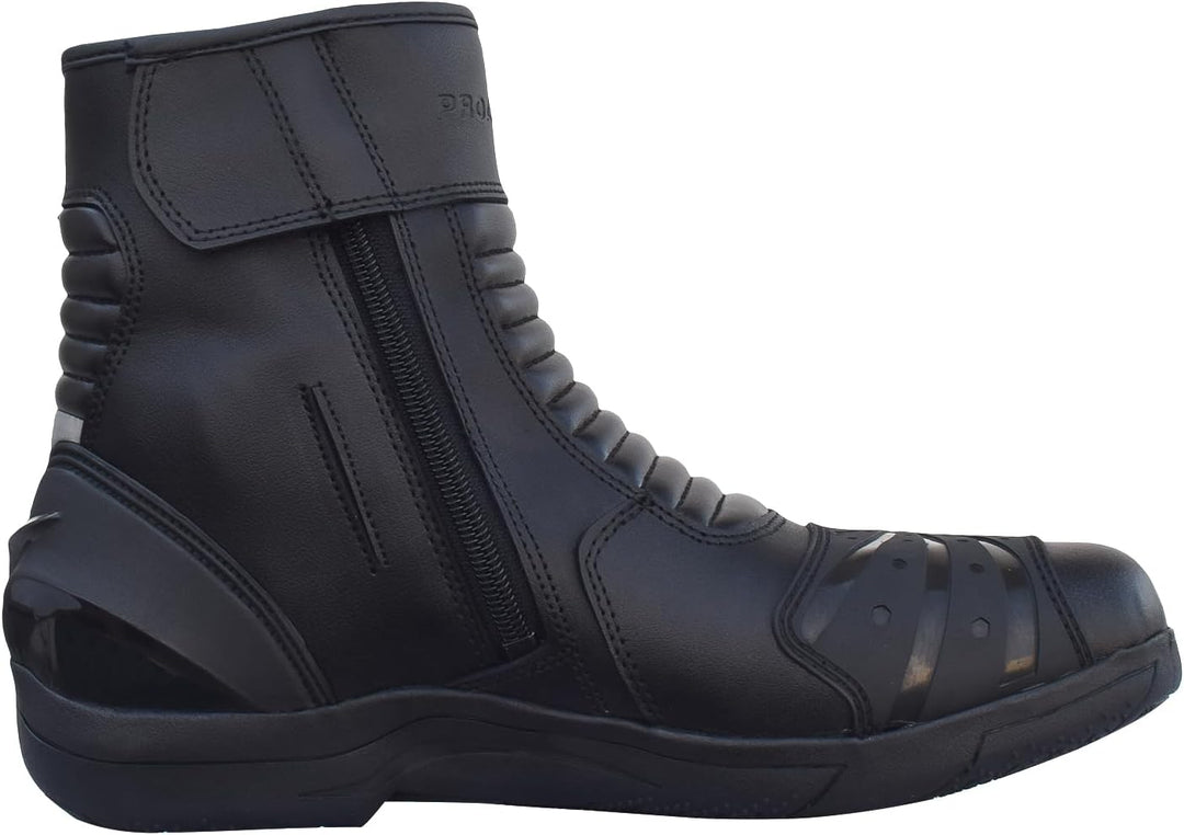 PROANTI Motorradstiefel Leder Motorrad Stiefel kurze Racing Motorradschuhe 41 EU Schwarz, 41 EU Schw