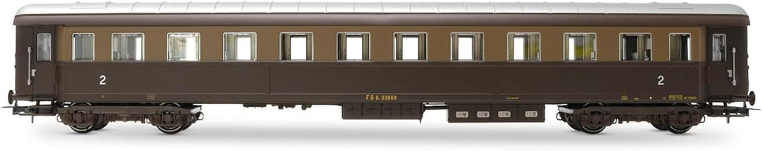 Rivarossi HR4367 FS, 2er-Pack Bz 33010 Typ 1946 2. Klasse, eines mit „ristoro“-Abteil, Castano-Isabe