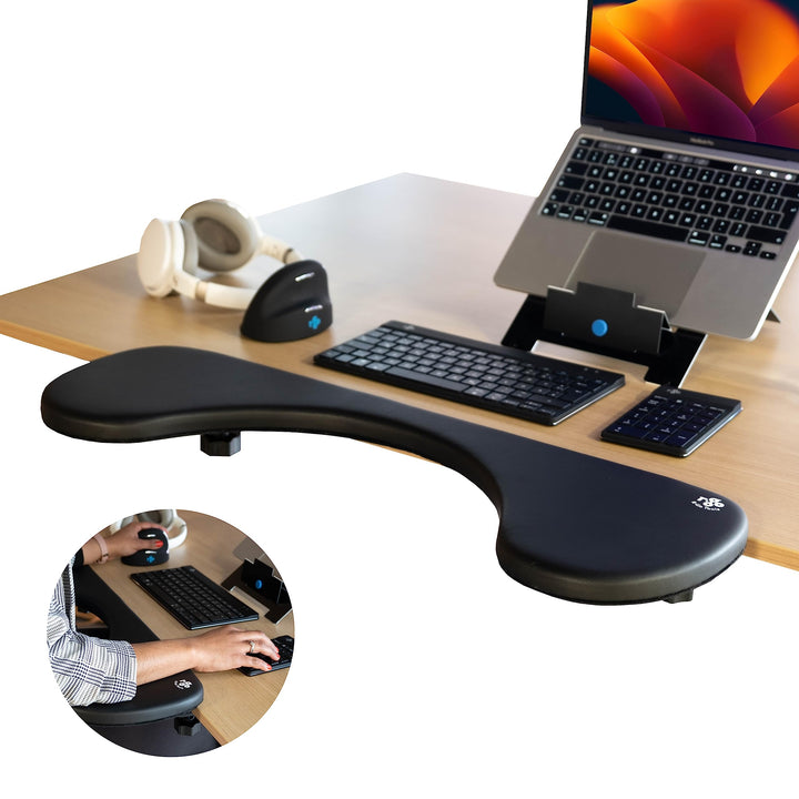 R-Go Armlehnenstütze, Ergonomisch Unterarmstütze, zum Anklemmen, Ellenbogen-Armlehne, Schreibtischve