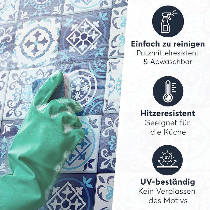 CREATISTO Klebefliesen Stickerfliesen Fliesenfolie - Aufkleber Sticker für Wandfliesen I Klebefliese