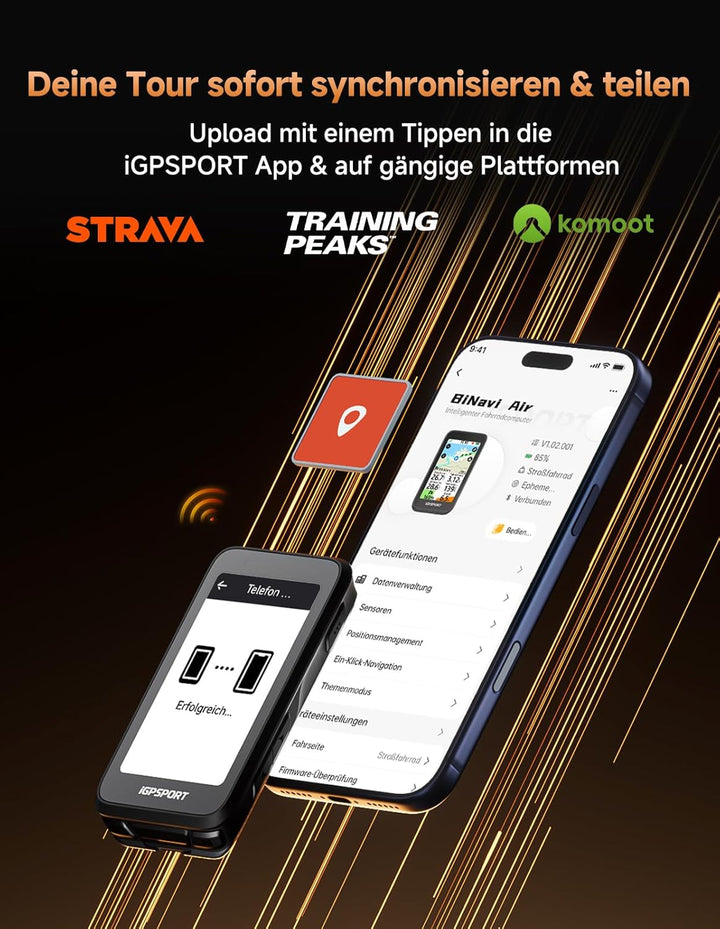 iGPSPORT BiNavi Air Fahrradcomputer Kabellos