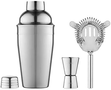 Edelstahl Cocktail Shaker Bar Set Zubehör Cocktailset Mixer 3-tlg. inkl. Gravur personalisiert Gesch