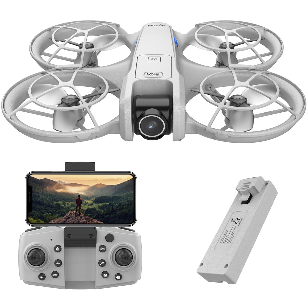 Rollei Fly Mini Drohne mit 720P Kamera RC Drone Quadrocopter mit Headless Modus 360° Drehung Steueru