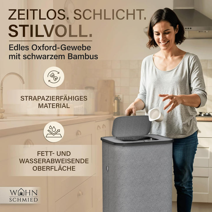 Gelber Sack Ständer | Müllsackständer inkl. waschbarer Auslaufschutz | Gelber Sack Mülleimer | Gelbe