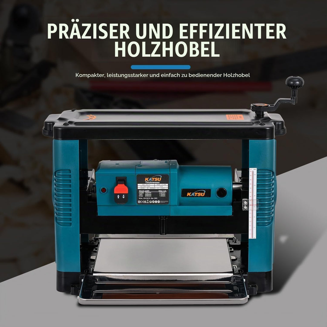 KATSU Tools Dickenhobelmaschine 330mm 1850W Dickenhobel Elektrischer Hobel Holzbearbeitung Multifunk