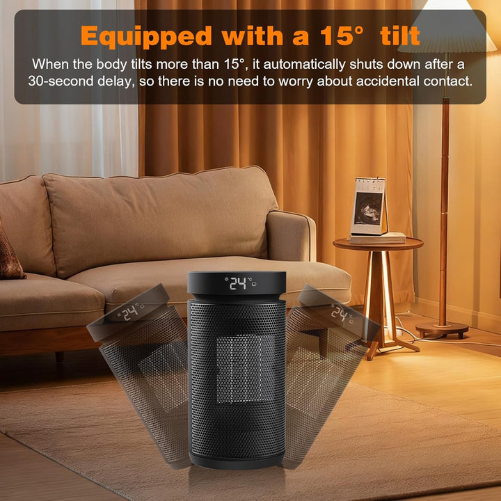 Heizlüfter 2000W，PTC Keramik Heizlüfter Energiesparend Leise mit ECO Modus,4 Heizmodi mit 70 ° Oszil