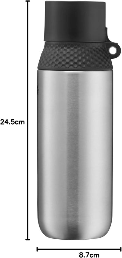 WMF Waterkant Iso2Go Trinkflasche Edelstahl 500ml, Thermosflasche, Isolierflasche, Kohlensäure geeig