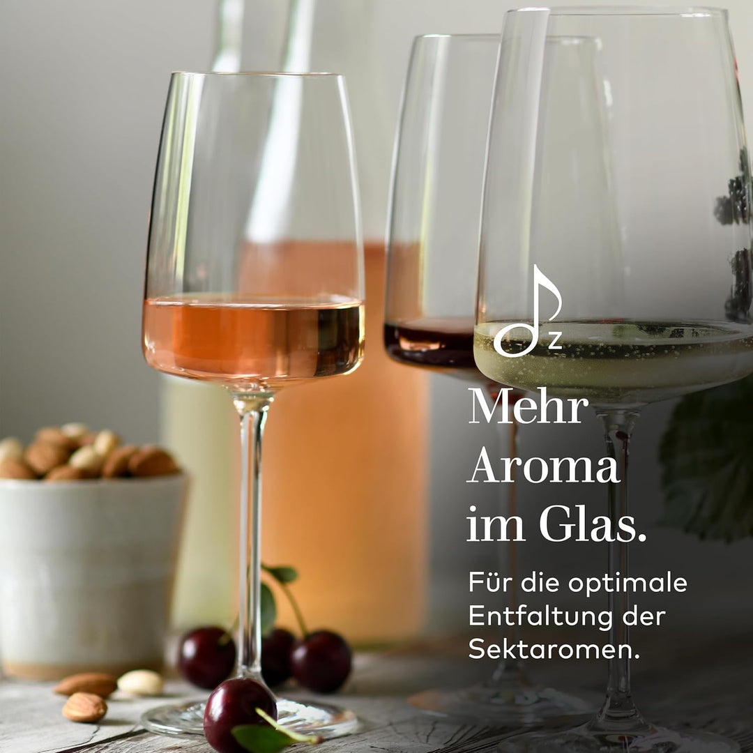 Zwiesel Glas Weinglas leicht & frisch Vivid Senses (2-er Set), filigrane Allround Weingläser, spülma