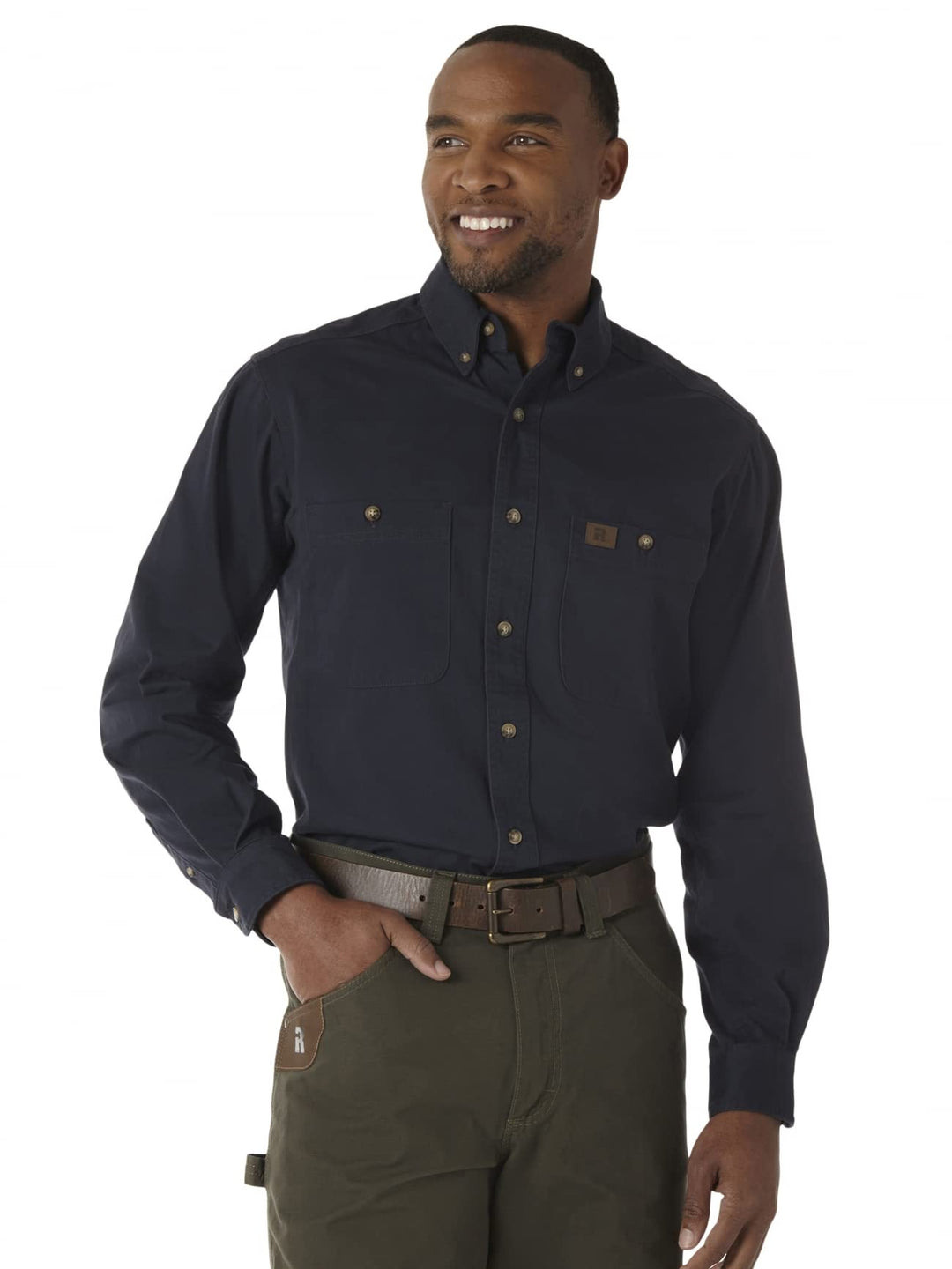 Wrangler Herren Logger Twill Langarm-Workshirt Logger Twill Langarm-Workshirt XL Lang Navy, XL Lang