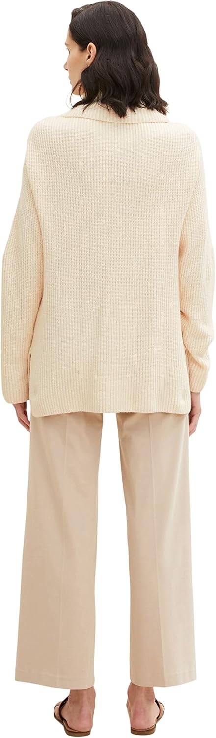 TOM TAILOR Damen Longstyle Rollkragenpullover, 28130 - Soft Buttercream